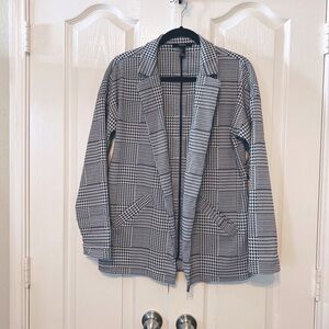 Forever 21 Open Blazer White and Black Houndstooth Size S